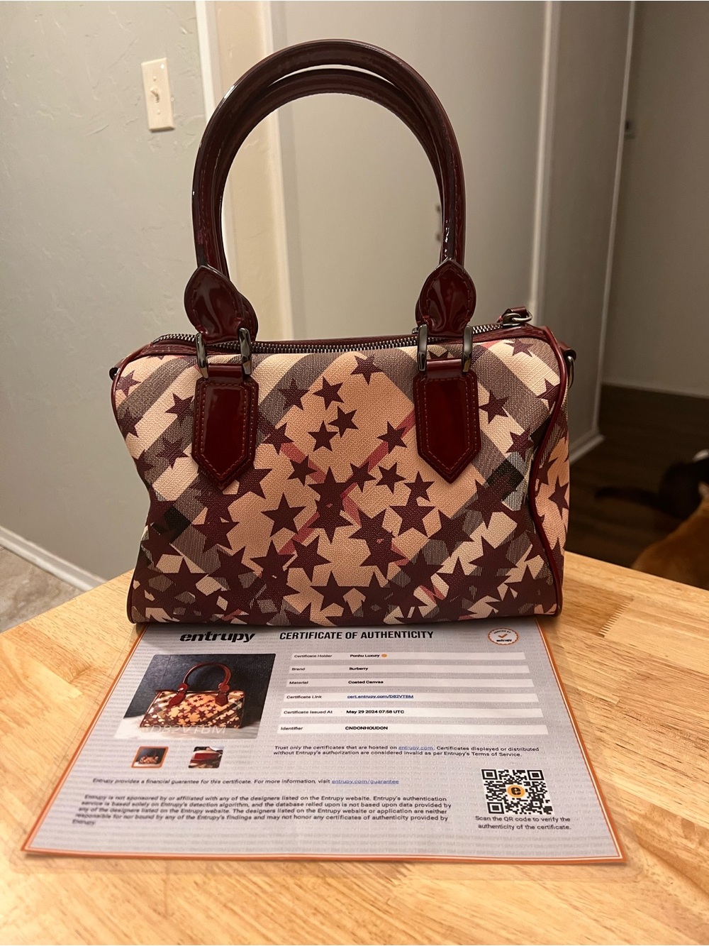 Burberry Nova Check Star Bowler Bag